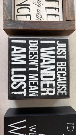 Decorative Wood Quote Sign Black