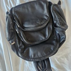 Leather Black Backpack 