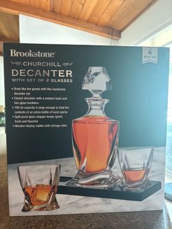 Brookstone Churchill 4 Piece Decanter Set - new in box
