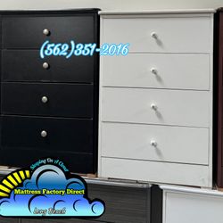 Four Drawer White Chest New Compressed Nightstand