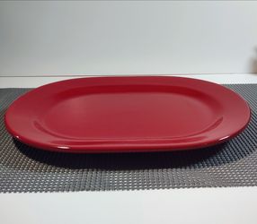 Waechtersbach Germany Red Oval Serving Platter 14" x 10" Retired Vintage