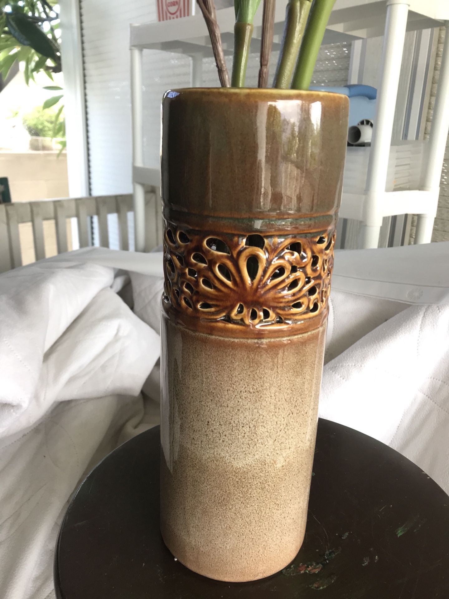 12” ceramic vase