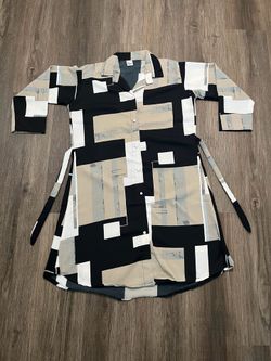 Black, white, and beige geometric block print set