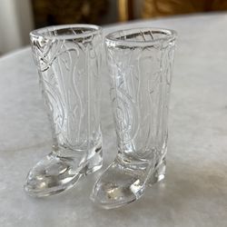 Vintage Circleware Kick Back Cowboy Boot Shaped Shot Glasses