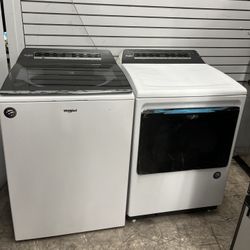 Whirlpool Top Load Washer Dryer Electric Set Large Capacity 