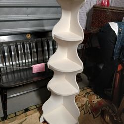 White Tall Narrow Corner Shelf