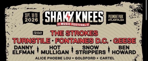 Shaky Knees Concert Tickets Friday Wristbands