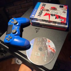 Sony PS4 slim Black  1TB Console Firmware 12.00 w/ Controller + Game Low Firmware