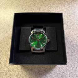 Silver Invicta Watch With Green Dial!