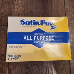 New Satin-Pac High Density Polyethylene Film Sheets, 8 x 10.75, 1,000/Pack,