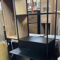 BOOKCASE MADE WITH ACACIA WOOD AND IRON METAL