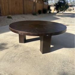 Brown Metal Circular Coffee Table