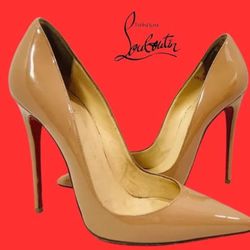 Christian Louboutin nude heel size 9 1/2 New Condition