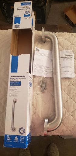 Project Source Concealed Peened 18-in Stainless steel wall mount ADA grab bar