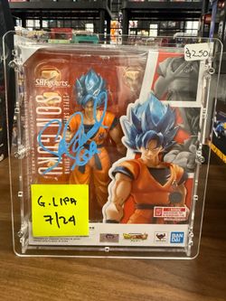 SHF SON GOKU SUPER SAIYAN GOD SIGNED BY SEAN SCHEMMEL