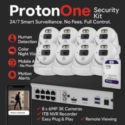 Combo NVR 8 Channels, 4 Cams Motion 6MP, 1TB Hard Drive