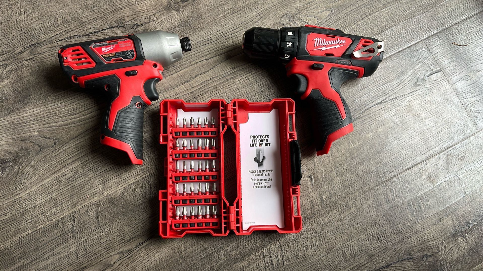 Milwaukee M12 Impact Driver, Drill And Bits