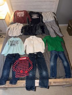 Boys fall/winter children’s place clothes 5T/5/6. 1 pair of jeans is Sonoma brand. Some may have light stains. No holes