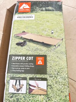 Ozark Trail Zipper Cot, Adult, 75.5" ×26" × 5.5"