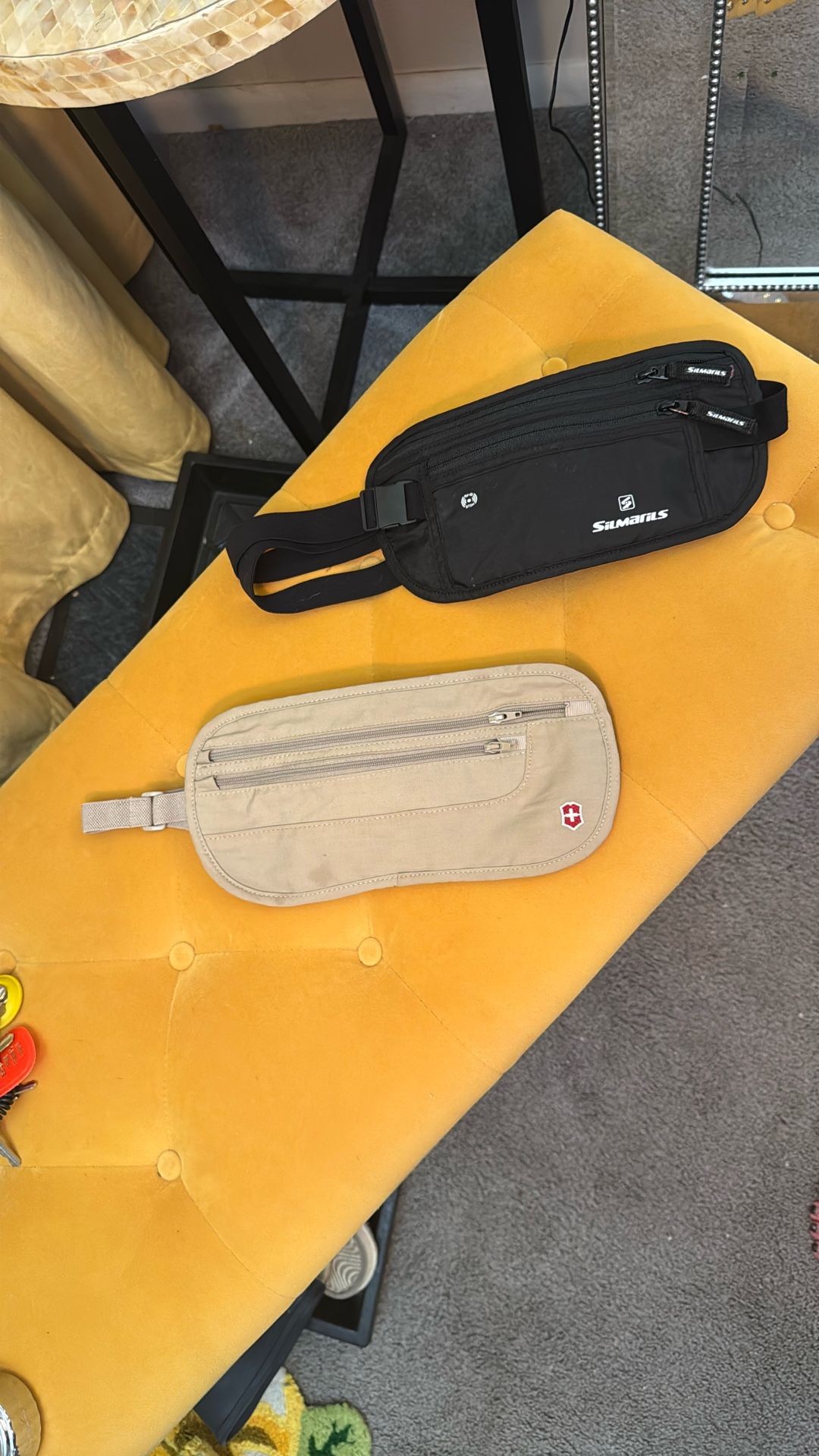 Set Of 2 Travel Security Belt Bags