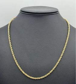 Jewelry 10k solid rope yellow gold Rope necklace chain 24.00" 3.00mm width