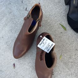 Brown Zip Up Booties