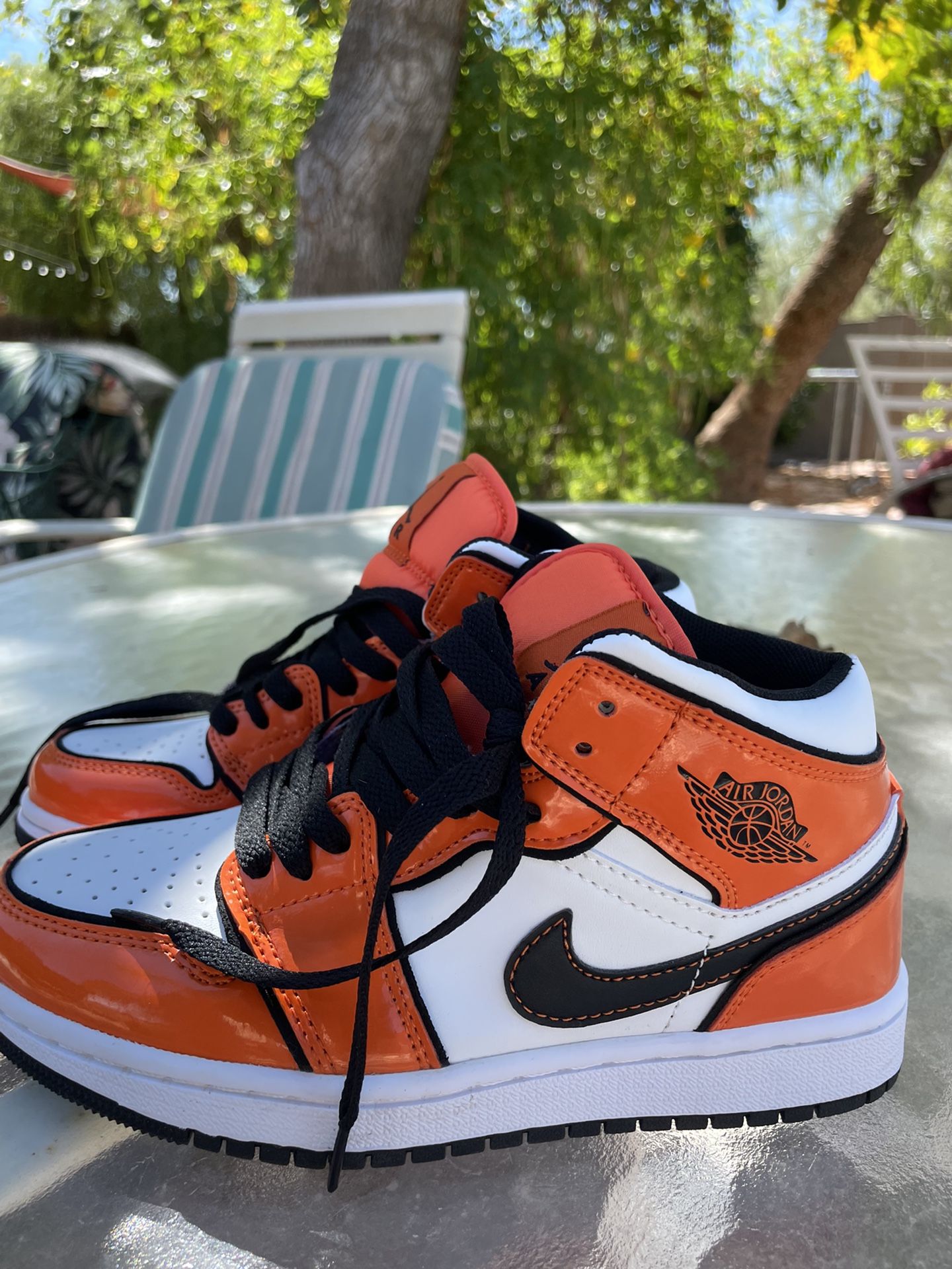 Turf Orange Jordan 1s Orange White And Black Air Jordan High