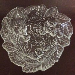 Triangular Indiana Glass Loganberry Bon Bon Dish