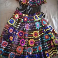 Traje Mexicano Bordado A Mano Chiapaneco . Size 8. 