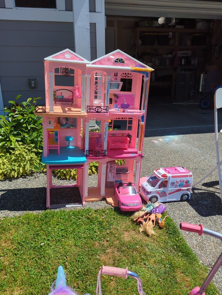 Barbie House And Accessories