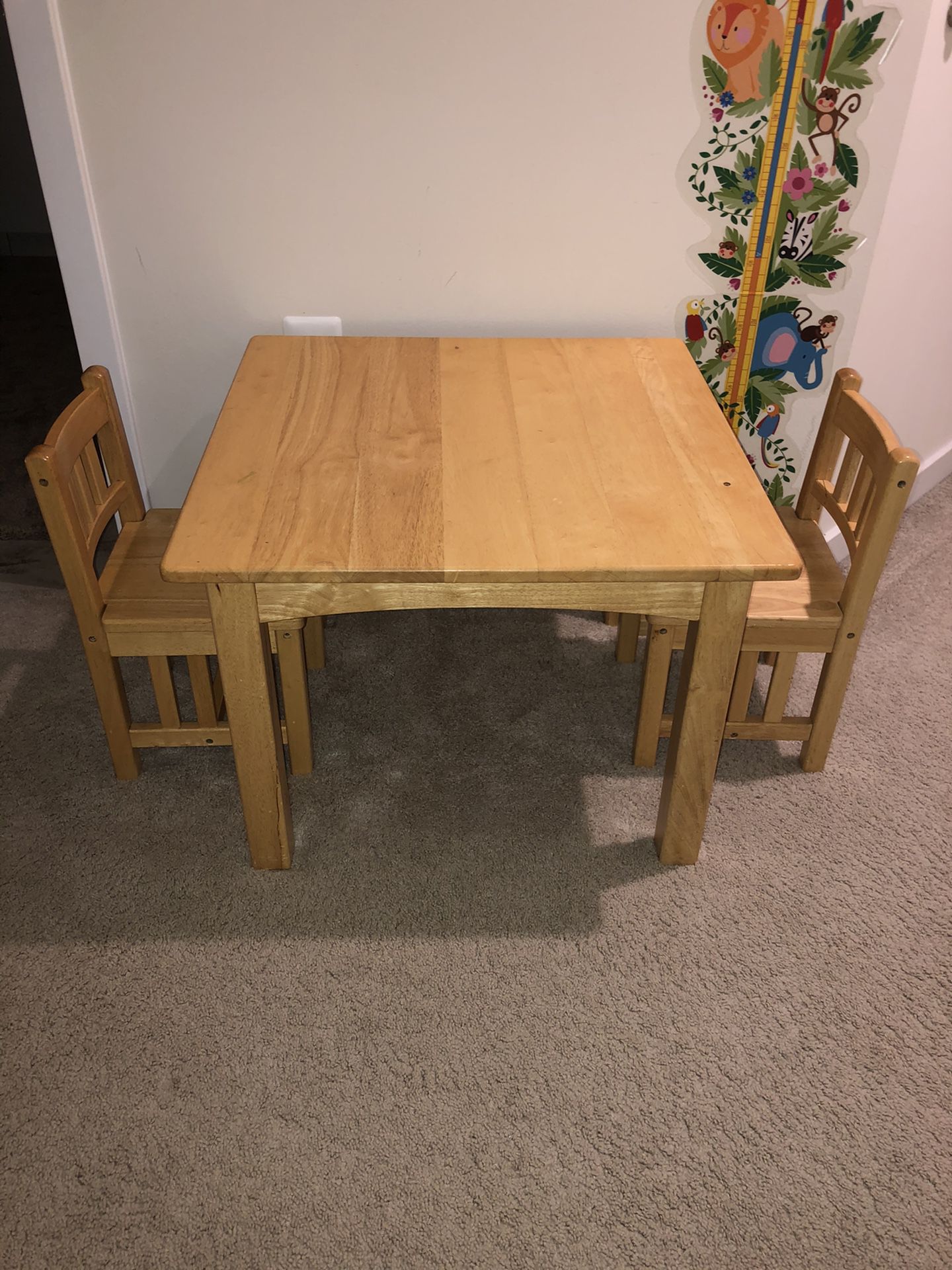 Fischer Price kids wood table and two chairs