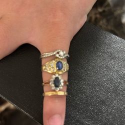 10 K Gold Right 3 Yellow 1 White Gold All Real Stones 