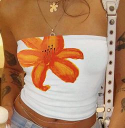 White strapless top