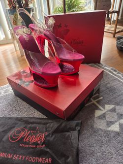 Pleaser Platform Heels with Rhinestone Detail Size 9