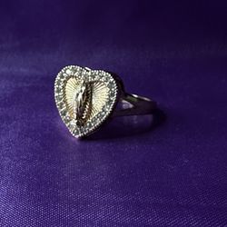 18k Gold Filled Heart Guadalupe Ring 