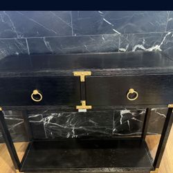 Console / Media Table - Black W/Gold Hardware - GREAT CONDITION! 