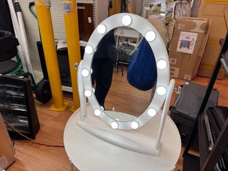 White Table Top Vanity Mirror With Lights  24”H x 19”W