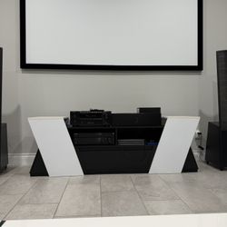 Modern Black And White Console Media Table