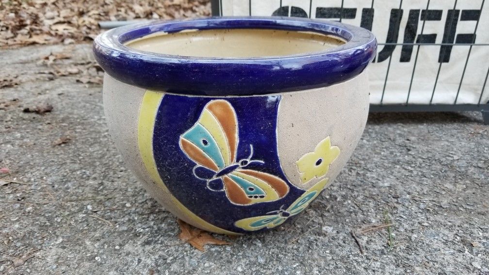 Ceramic butterfly planter pot