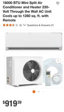18,000 Btu mini split 230 volt