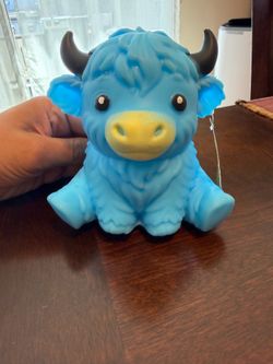 Toymendous Squeeezy Blue Highland Cow Sensory Toy