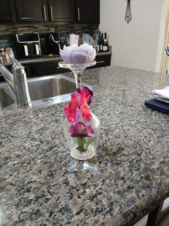 Upside Down Wine Glass Candle