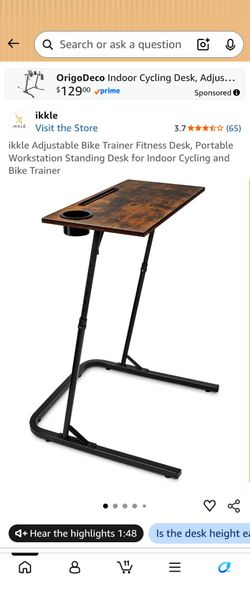 ikkle Adjustable Bike Trainer Fitness Desk