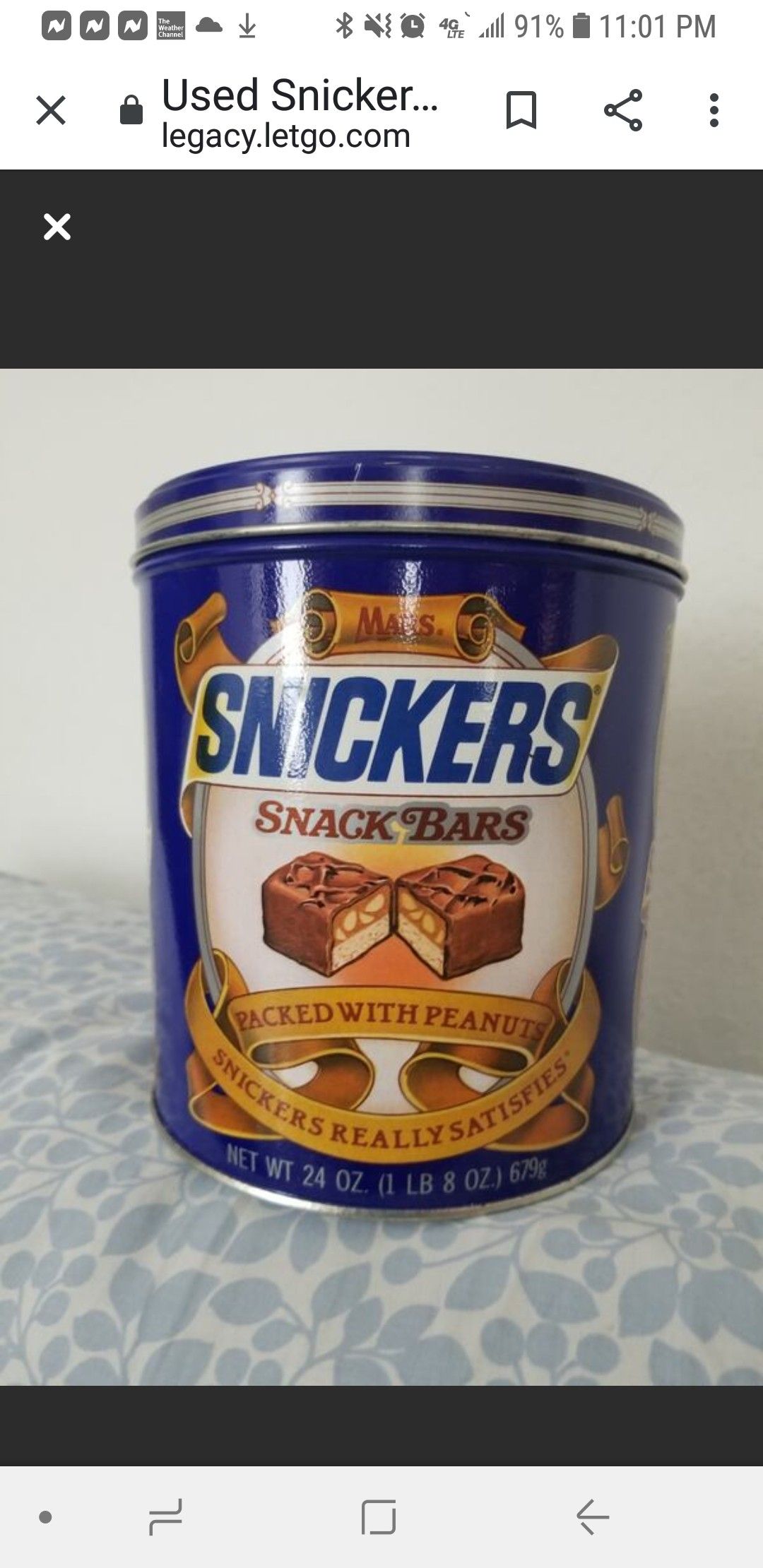 Snickers Tin (empty) - 1987
