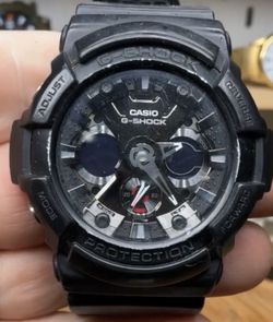 black Casio G-Shock GA-201-1A analog-digital watch