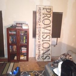 Vintage Handmade Sign Woodmont Hunting Fishing Trapping Provisions 
