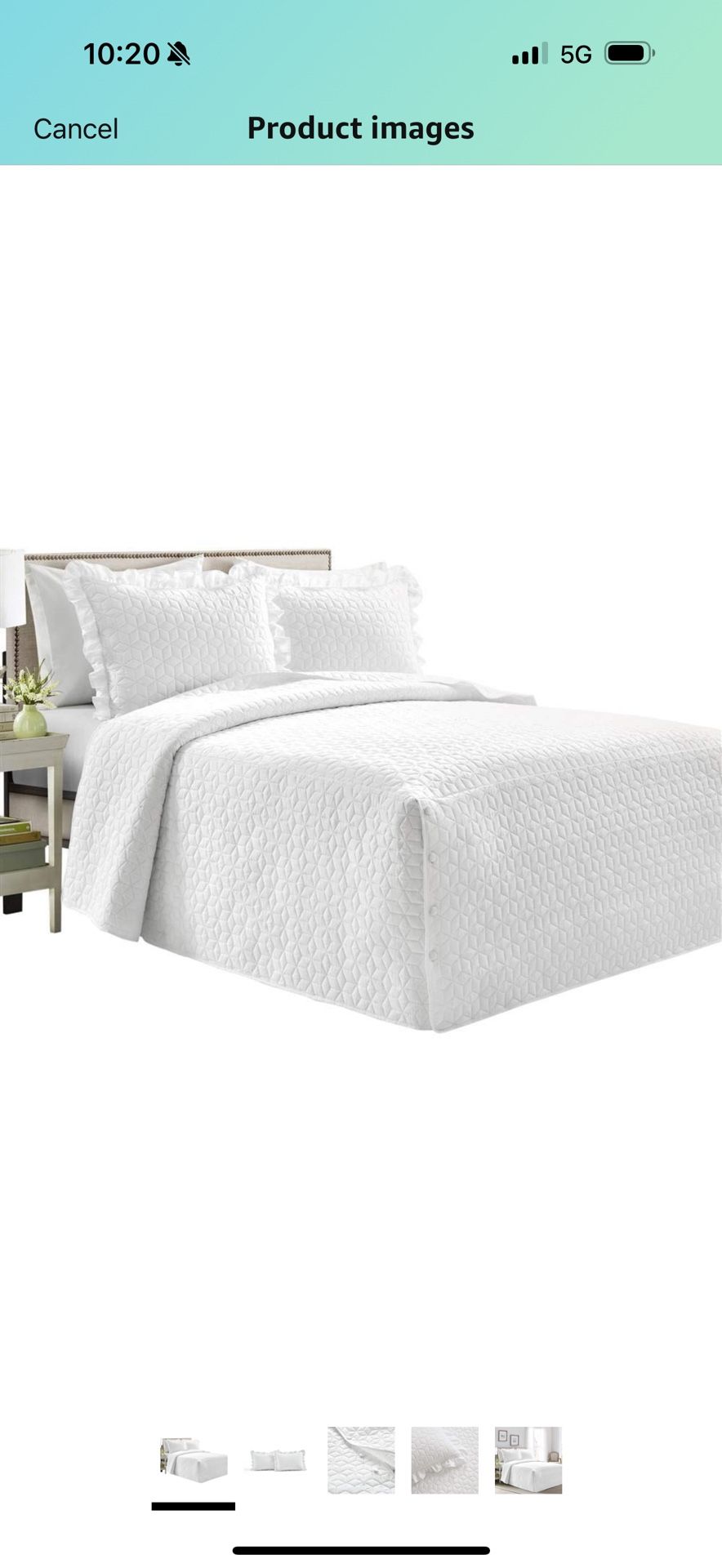 Lush Decor French Country Geo Ruffle Bedding, 3-Piece Bedspread Set (King, White)
