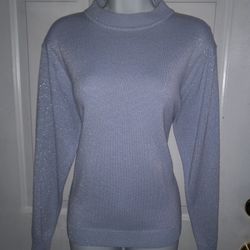 Large Shimmer Baby Blue Sweater 