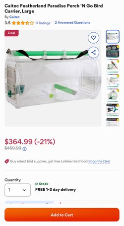 Caitec Perch and Go | Bird/Parrot Transport Carrier