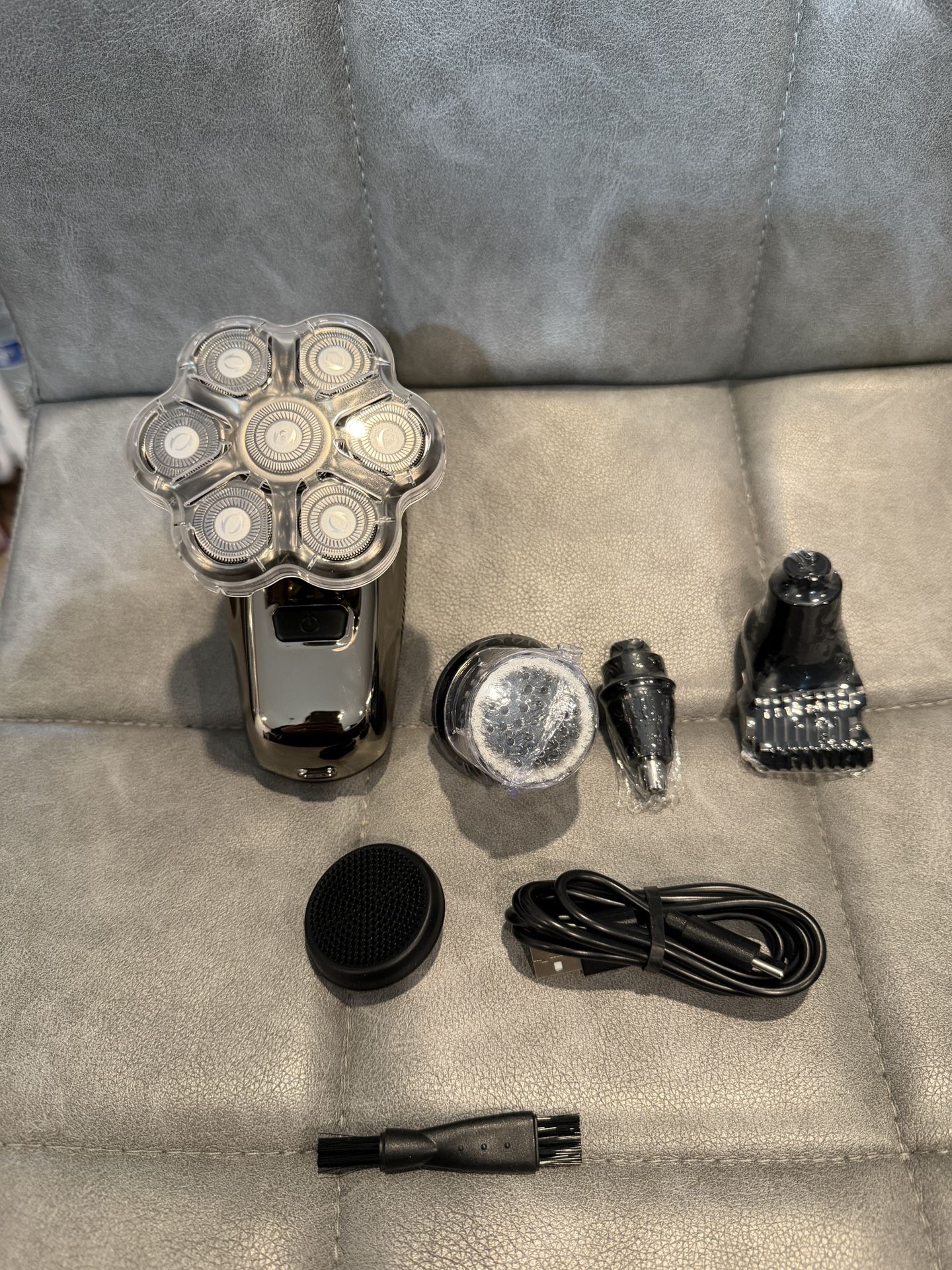 New Head Shaver for Bald Men, 5-in-1 Electric Razor with 7D Floating & 2-Speed Modes